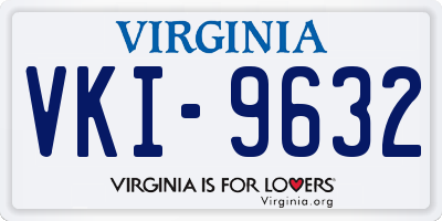 VA license plate VKI9632