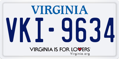 VA license plate VKI9634