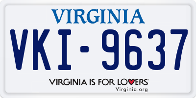 VA license plate VKI9637