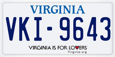 VA license plate VKI9643