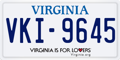 VA license plate VKI9645