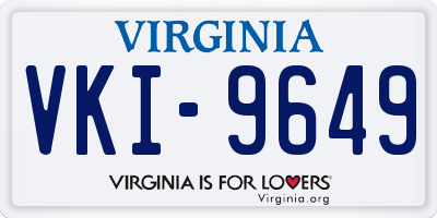 VA license plate VKI9649