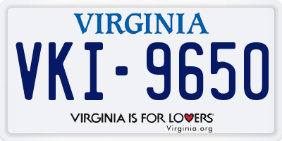 VA license plate VKI9650