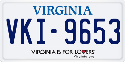 VA license plate VKI9653