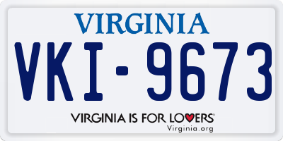 VA license plate VKI9673