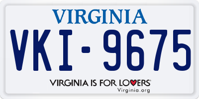 VA license plate VKI9675