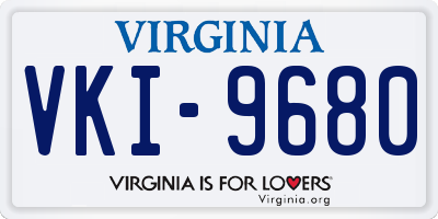 VA license plate VKI9680