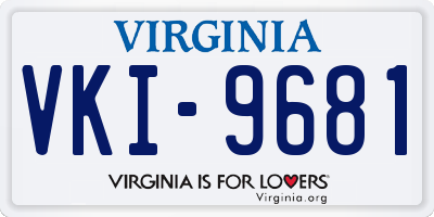 VA license plate VKI9681