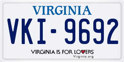 VA license plate VKI9692