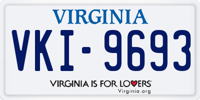 VA license plate VKI9693