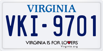 VA license plate VKI9701