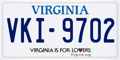 VA license plate VKI9702