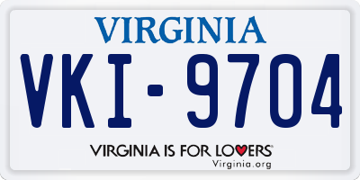 VA license plate VKI9704