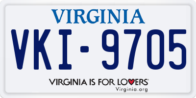VA license plate VKI9705