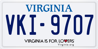VA license plate VKI9707