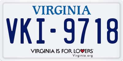VA license plate VKI9718