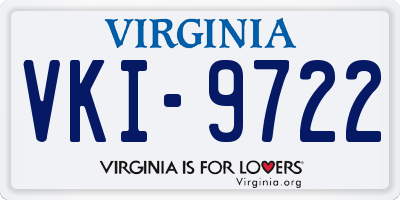 VA license plate VKI9722
