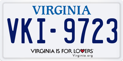 VA license plate VKI9723
