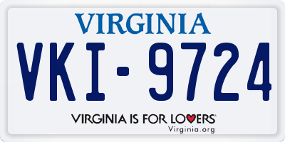VA license plate VKI9724