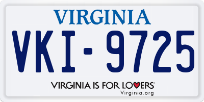 VA license plate VKI9725