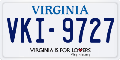 VA license plate VKI9727