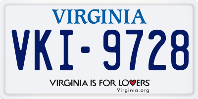 VA license plate VKI9728