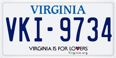 VA license plate VKI9734