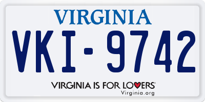 VA license plate VKI9742