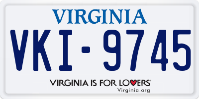VA license plate VKI9745