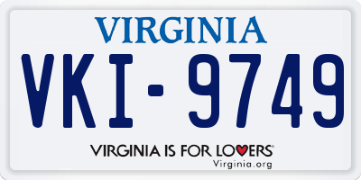 VA license plate VKI9749