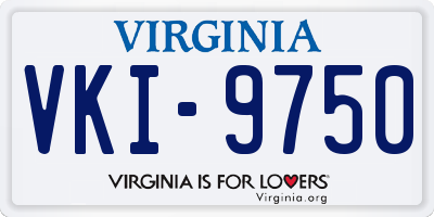 VA license plate VKI9750