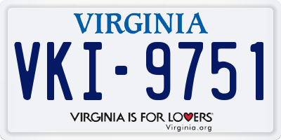 VA license plate VKI9751
