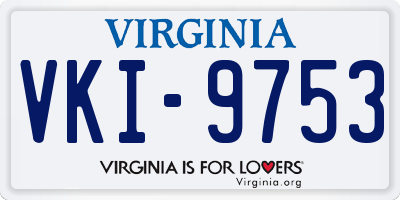 VA license plate VKI9753