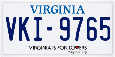 VA license plate VKI9765