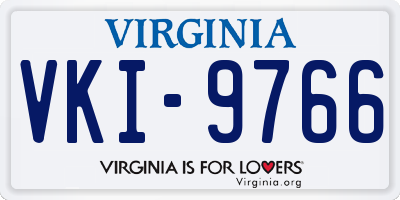 VA license plate VKI9766