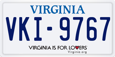 VA license plate VKI9767