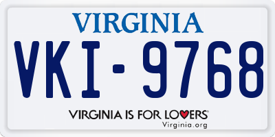 VA license plate VKI9768