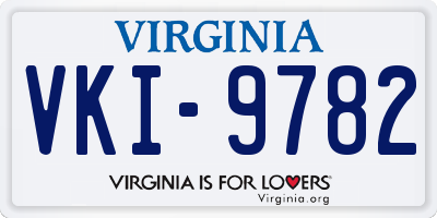 VA license plate VKI9782