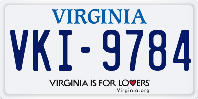 VA license plate VKI9784