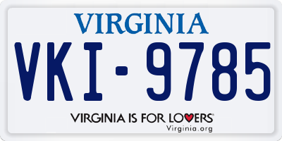 VA license plate VKI9785