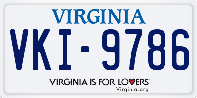 VA license plate VKI9786