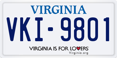VA license plate VKI9801