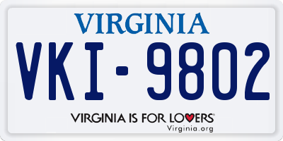 VA license plate VKI9802