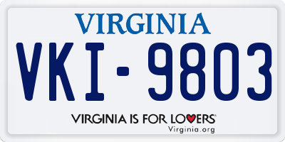 VA license plate VKI9803