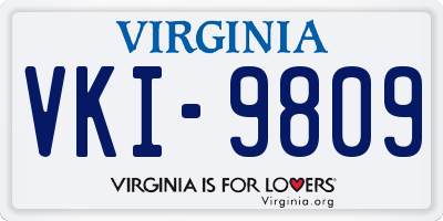 VA license plate VKI9809