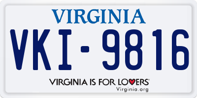 VA license plate VKI9816