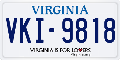 VA license plate VKI9818