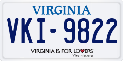 VA license plate VKI9822