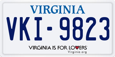 VA license plate VKI9823