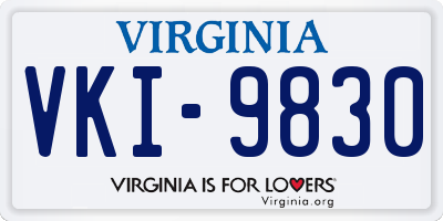 VA license plate VKI9830